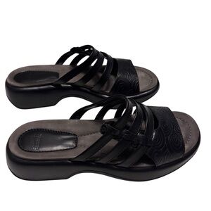 Dansko Black Leather Sandals Lacey Slides size 42